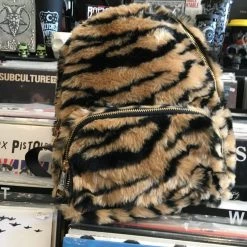 DeadRockers Gals Fuzzy Tiger Print Mini Back Pack