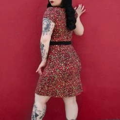 Sourpuss Hot Pink Leopard Print Beki Dress Gals