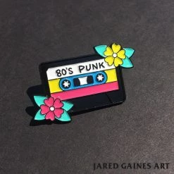 Jared Gaines Art Pins 80's Punk Cassette Tape Enamel Pin