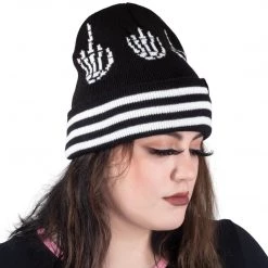 Too Fast Up Yours Skeleton Hands Knit Beanie Accessories
