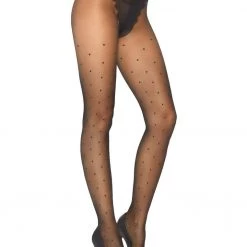 Leg Avenue Gals Sheer Polka Dot Pantyhose