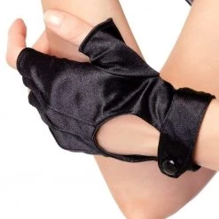 Leg Avenue Fingerless Motorcycle Gloves With Velcro Strap