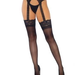 Leg Avenue Mia Opaque Garter Belt Stockings Accessories