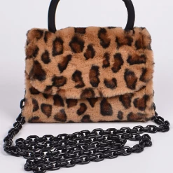 DeadRockers Meow Fuzzy Leopard Mini Purse Gals