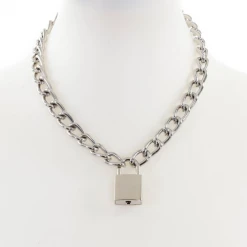 Funk Plus Silver Lock & Key Necklace Gals