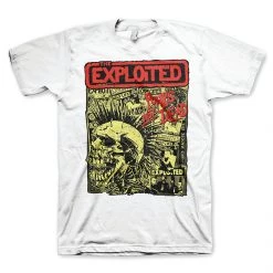 Band Merchandise Exploited Punks Not Dead White Band Shirt Guys