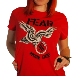 Band Merchandise Gals FEAR More Beer Ladies Red Shirt