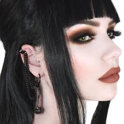 KillStar Noir Black Safety Pin Earrings