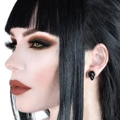 KillStar Noir Black Safety Pin Earrings