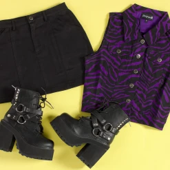 Sourpuss Gals Black 5 Pocket Skirt (Only Large Or XXXL Left!)