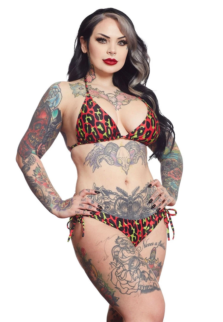 Sourpuss Hot Pink Leopard Print String Bikini (Only MEDIUM Left!) 5 Sourpuss Hot Pink Leopard Print String Bikini (Only MEDIUM Left!)