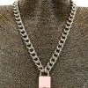 Funk Plus Pink & Silver Lock & Key Necklace Gals