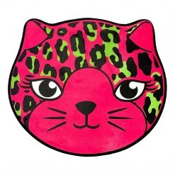 Sourpuss Pink Leopard Cat Bath Mat Rug Housewares