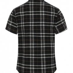 Banned Apparel Black Plaid Short Sleeve Button Up Shirt Guys