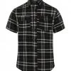 Banned Apparel Black Plaid Short Sleeve Button Up Shirt Guys