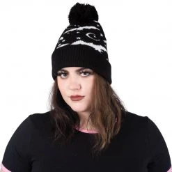Too Fast Moon Stars & Bats Pom Pom Knit Beanie Accessories