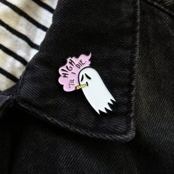 Ectogasm Pins High Till I Die Smoking Ghost Enamel Pin