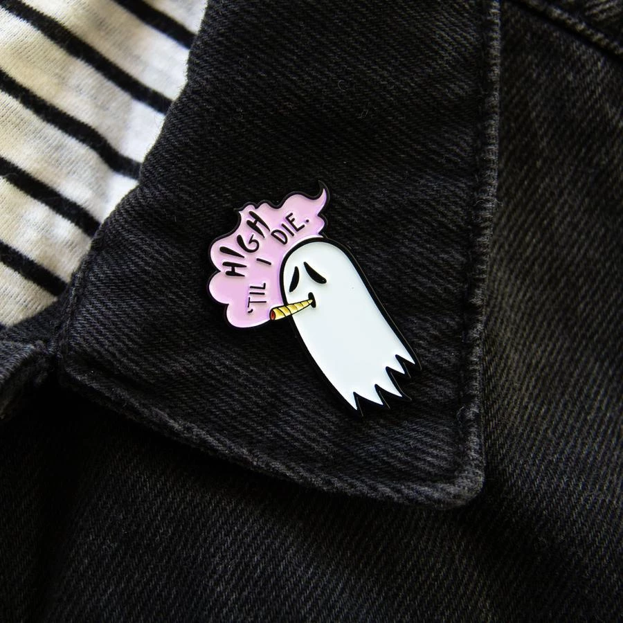 Ectogasm Pins High Till I Die Smoking Ghost Enamel Pin 4 Ectogasm Pins High Till I Die Smoking Ghost Enamel Pin