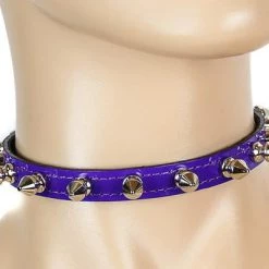 Funk Plus Accessories Purple Spike Patent Leather Choker