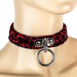 Funk Plus Red Leopard Bondage Choker Gals