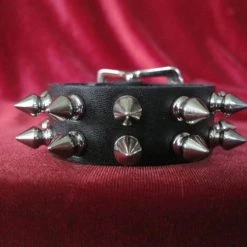 Ape Leather Accessories 2 Row Spike Wristband