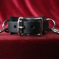 Ape Leather Chokers // Wristbands 3 Ring Bondage With Chains Wristband