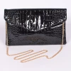 DeadRockers Black Faux Croc Envelope Clutch Purse Gals