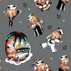 Sourpuss Sailor Baby Shower Curtain Housewares