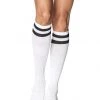 Leg Avenue White Striped Athletic Knee High Socks Gals 1 Leg Avenue White Striped Athletic Knee High Socks Gals