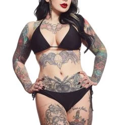 Sourpuss Solid Black String Bikini Gals