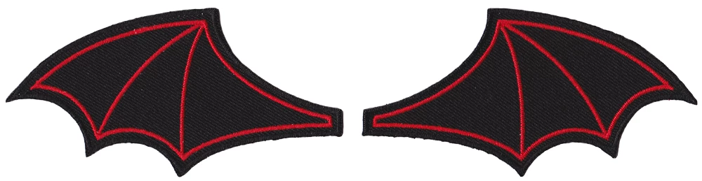 Sourpuss Red Bat Wing Patch Set Patches 4 Sourpuss Red Bat Wing Patch Set Patches
