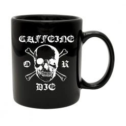 Sourpuss Caffeine Or Die Black Coffee Mug Housewares