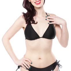 Sourpuss Solid Black String Bikini Gals