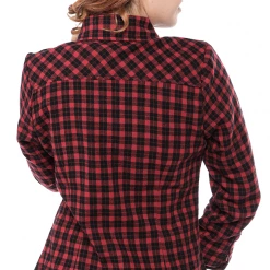Sourpuss Gals Red & Black Flannel Top
