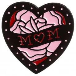 Sourpuss Mom Heart Enamel Pin
