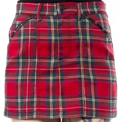 Sourpuss Gals Red Plaid 5 Pocket Skirt (Only XXL & XXXL Left!) 7 Sourpuss Gals Red Plaid 5 Pocket Skirt (Only XXL & XXXL Left!)