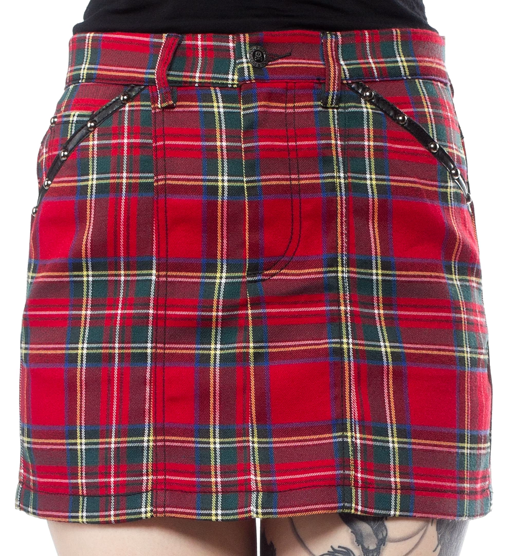 Sourpuss Gals Red Plaid 5 Pocket Skirt (Only XXL & XXXL Left!) 5 Sourpuss Gals Red Plaid 5 Pocket Skirt (Only XXL & XXXL Left!)