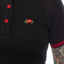 Sourpuss Gals Red Rose Polo Dress