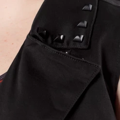 Sourpuss Black Studded Moto Vest Gals