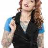 Sourpuss Black Studded Moto Vest Gals