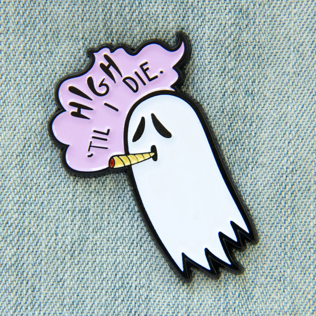 Ectogasm Pins High Till I Die Smoking Ghost Enamel Pin 3 Ectogasm Pins High Till I Die Smoking Ghost Enamel Pin