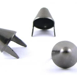 Tall English Cone Studs Black Metal
