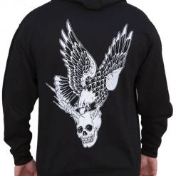 Lowbrow Art Company Vengeance Eagle Skull Hoodie Guys