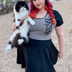 Sourpuss Nokturnal Bats Raglan Skater Dress Gals